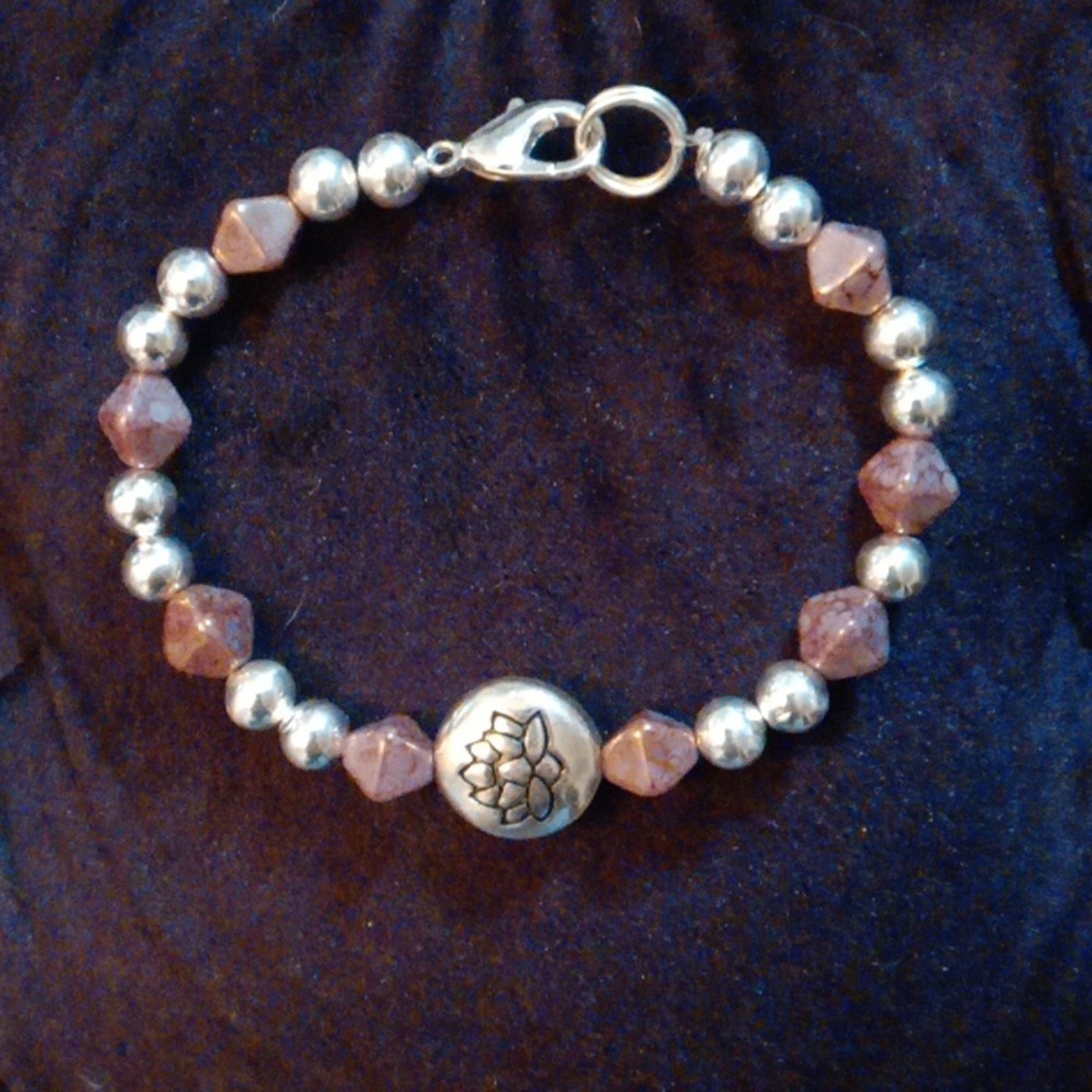 Handmade Purple Lotus Bracelet